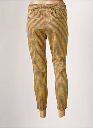 Pantalon chino tissage popeline taille normale jaune ICHI femme