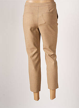 Pantalon 7/8 fermeture zippée sous rabat avec crochet taille normale beige YAYA femme