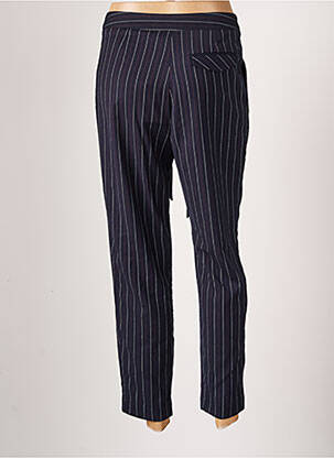 Pantalon droit tissage crêpe taille haute bleu LA PETITE ETOILE femme