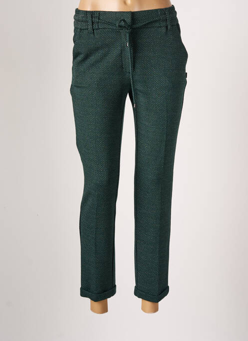 Pantalon chino tissage popeline taille normale vert DIPLODOCUS femme