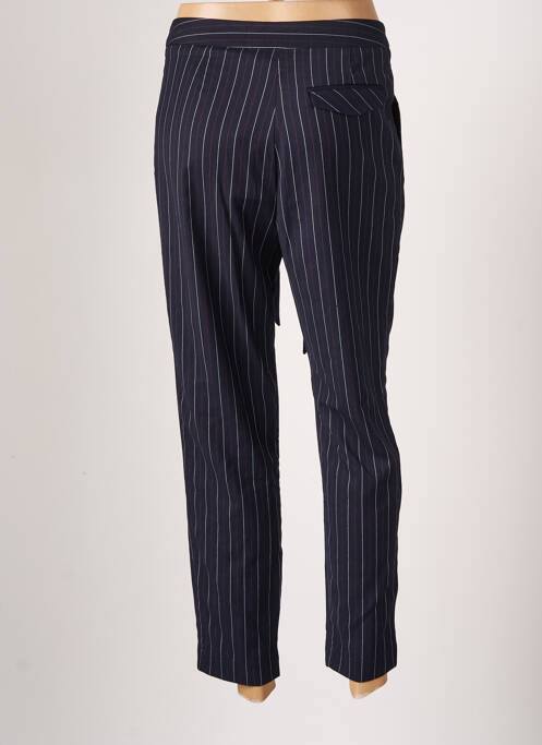 Pantalon droit tissage crêpe taille haute bleu LA PETITE ETOILE femme
