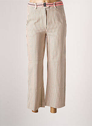 Pantalon droit tissage popeline taille normale beige CKS femme