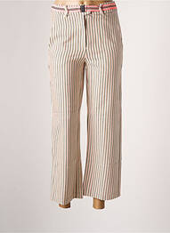 Pantalon droit tissage popeline taille normale beige CKS femme