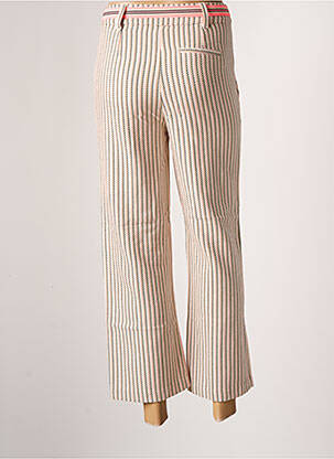 Pantalon droit tissage popeline taille normale beige CKS femme