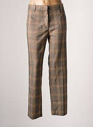 Pantalon droit stretch taille normale marron F.A.M. femme