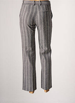 Pantalon droit fermeture zippée sous rabat avec crochet taille normale noir F.A.M. femme