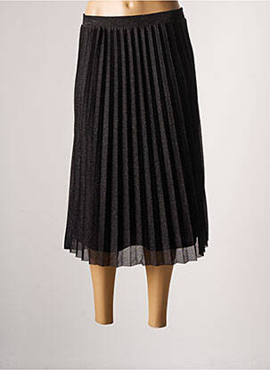 Jupe mi-longue coupe évasée noir ICHI femme