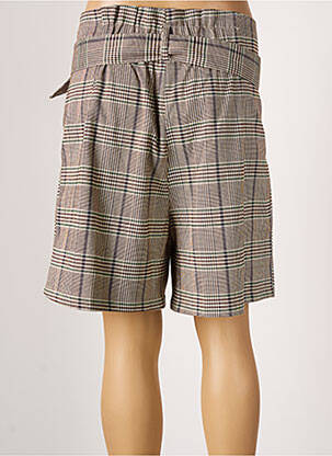 Short taille à pinces taille haute marron GRACE & MILA femme