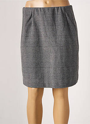 Jupe courte taille élastique gris ICHI femme