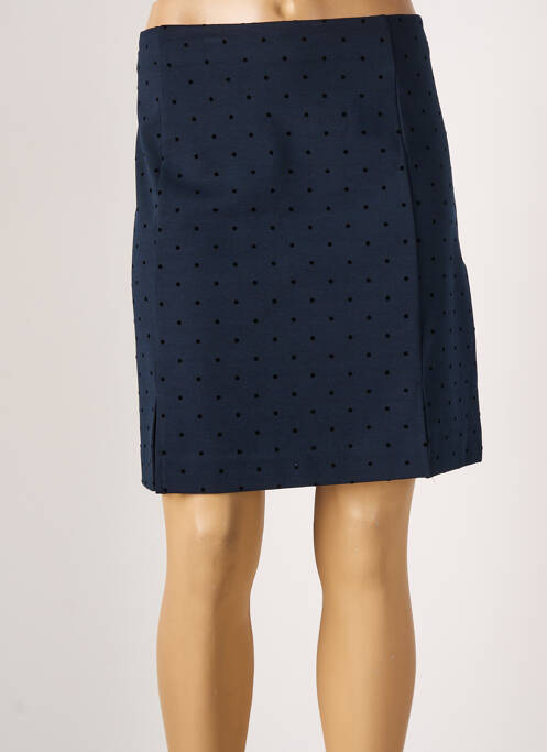Jupe courte bleu ICHI pour femme
