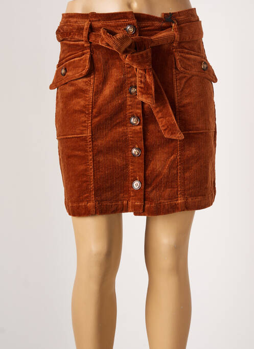Jupe courte marron LA PETITE ETOILE pour femme