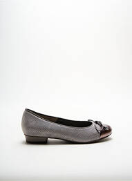 Ballerines tissage satiné talon plat jusqu'à 3cm gris ARA femme