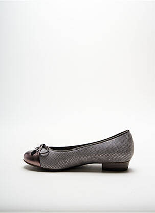 Ballerines tissage satiné talon plat jusqu'à 3cm gris ARA femme