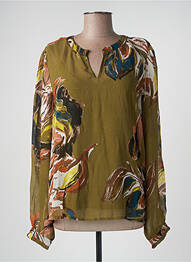 Blouse légère et transparente manches longues vert CREAM femme