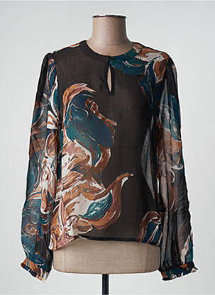 Blouse légère et transparente manches longues noir CREAM femme
