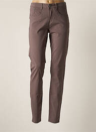 Pantalon slim tissage popeline taille normale gris CREAM femme