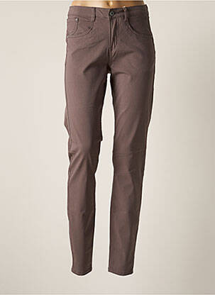Pantalon slim tissage popeline taille normale gris CREAM femme
