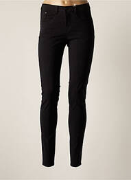 Pantalon slim tissage popeline taille haute noir CREAM femme