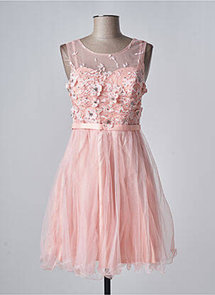 Robe mi-longue coupe évasée sans manche rose FLOWER BY CHARM'S femme