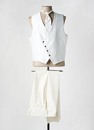 Costume de cérémonie fermeture zippée sous rabat boutonné blanc ADIMO homme