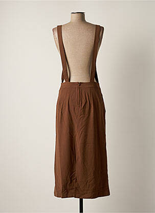 Robe longue coupe cintrée fines bretelles marron LOLA ESPELETA femme