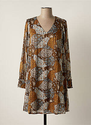 Robe courte manches longues manches longues marron LOLA ESPELETA femme