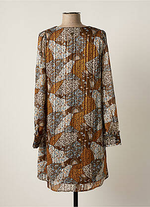 Robe courte manches longues manches longues marron LOLA ESPELETA femme
