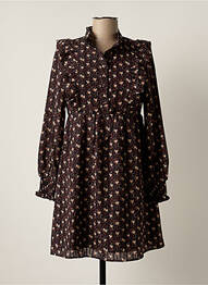 Robe courte coupe évasée manches longues noir MOLLY BRACKEN femme