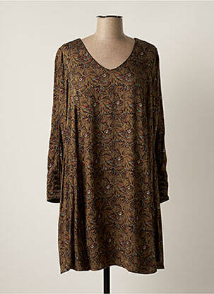 Robe courte manches longues manches longues marron LOLA ESPELETA femme