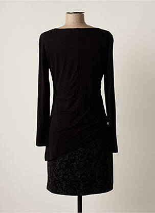 Robe courte manches longues manches longues noir MASSANA femme