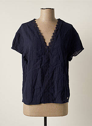 Blouse col v manches courtes bleu TEDDY SMITH femme