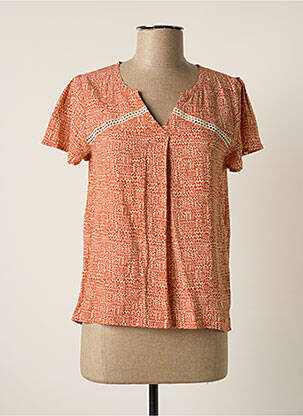 Blouse tissage popeline manches courtes orange DIPLODOCUS femme