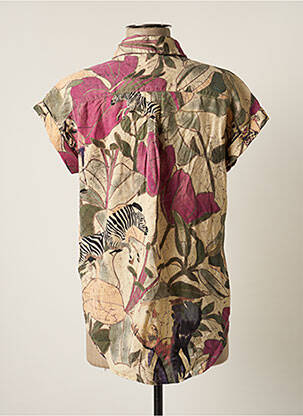 Chemisier imprimé fleurs manches courtes violet DESIGUAL femme