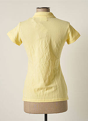 Polo broderie motifs brodés manches courtes jaune TEDDY SMITH femme