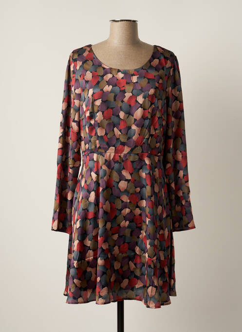 Robe courte coupe évasée manches longues violet MOLLY BRACKEN femme