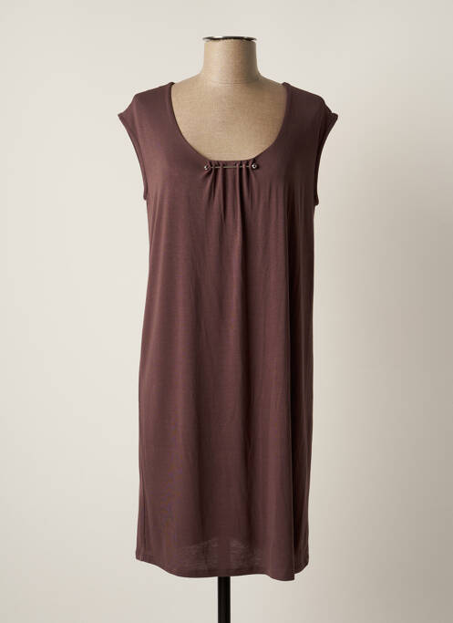 Robe courte manches courtes manches courtes marron LOLA ESPELETA femme