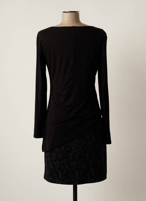 Robe courte manches longues manches longues noir MASSANA femme