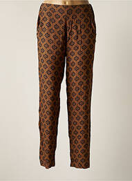 Pantalon droit tissage crêpe taille normale marron DIPLODOCUS femme