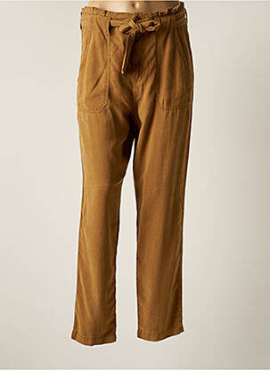 Pantalon droit tissage popeline taille normale marron TEDDY SMITH femme