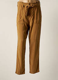 Pantalon droit tissage popeline taille normale marron TEDDY SMITH femme