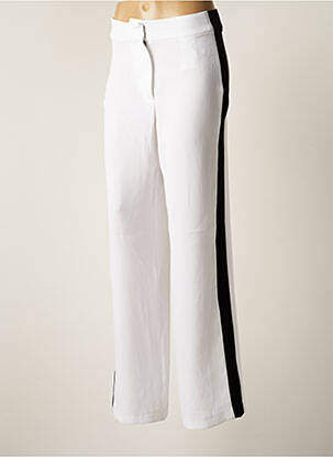 Pantalon large tissage crêpe taille haute blanc SCHOOL RAG femme