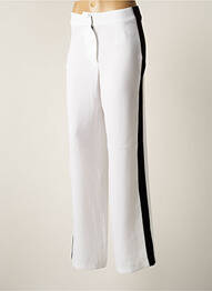 Pantalon large tissage crêpe taille haute blanc SCHOOL RAG femme