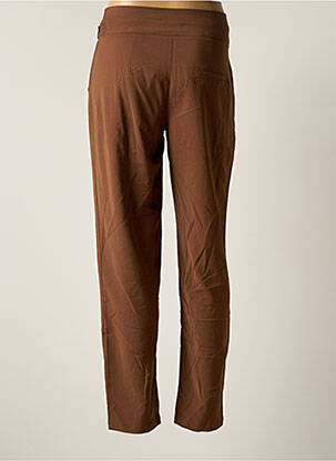 Pantalon droit tissage popeline taille haute marron LOLA ESPELETA femme