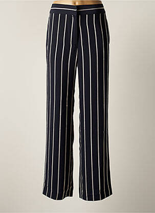 Pantalon large tissage crêpe taille haute bleu SCHOOL RAG femme