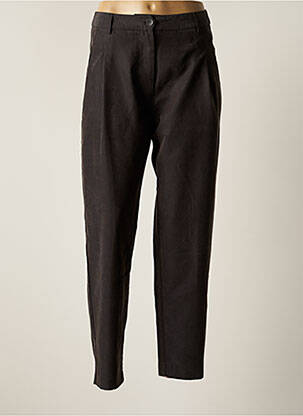 Pantalon chino fermeture zippée sous rabat boutonné taille normale gris SCHOOL RAG femme