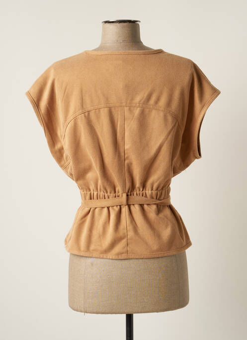 Gilet manches courtes beige MOLLY BRACKEN pour femme