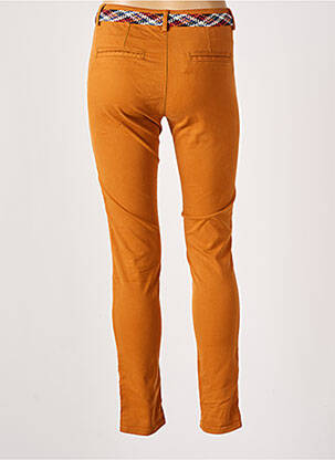 Pantalon chino fermeture zippée sous rabat boutonné taille normale orange TEDDY SMITH femme