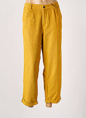 Pantalon 7/8 taille haute taille haute jaune FREEMAN T.PORTER femme
