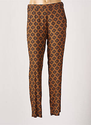 Pantalon droit taille haute taille haute marron DIPLODOCUS femme