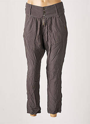 Pantalon droit fermeture zippée sous rabat boutonné taille à pinces gris TEDDY SMITH fille